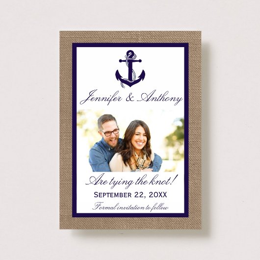 航海のいかり結婚の写真の日付の保存 セーブザデート