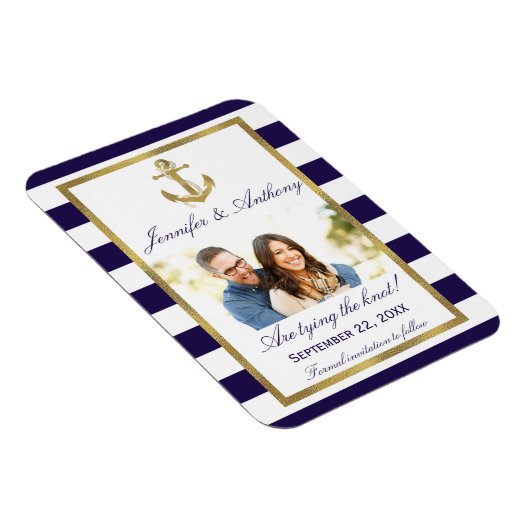 航海のいかり結婚の写真Date Magnetを保存 マグネット (右側)