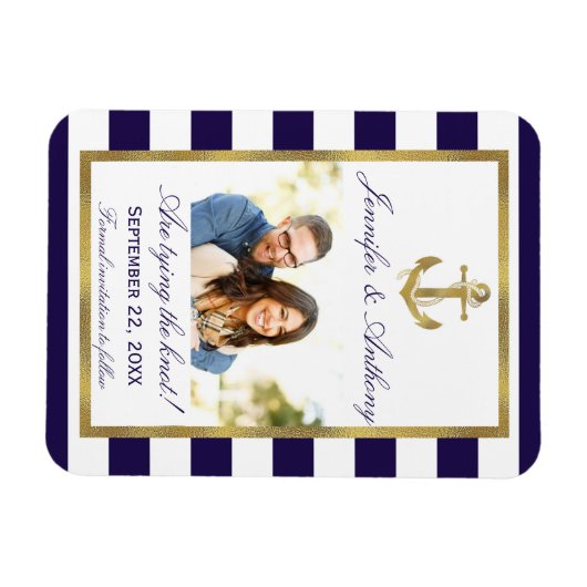 航海のいかり結婚の写真Date Magnetを保存 マグネット (横)