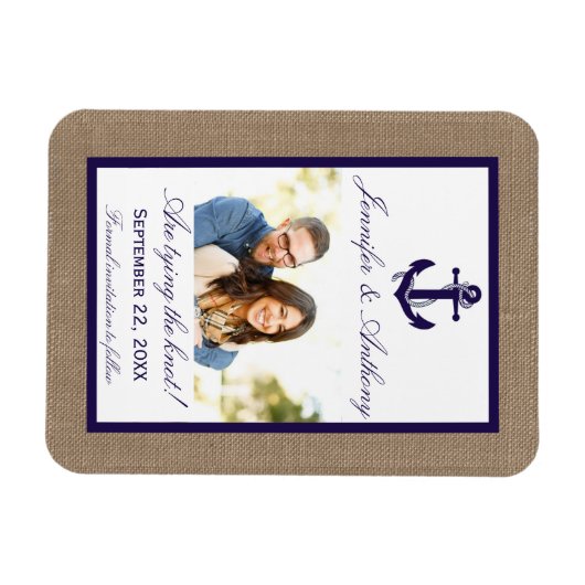 航海のいかり結婚の写真Date Magnetを保存 マグネット (横)