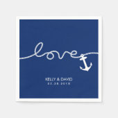 航海のいかり結婚の結び目 スタンダードカクテルナプキン (正面)