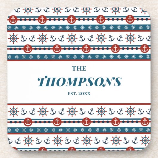 航海のいかり結婚アニバーサリーギフトアイディア コースター (正面)