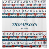 航海のいかり結婚アニバーサリーギフトアイディア シャワーカーテン (正面)