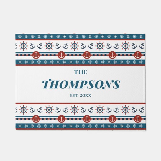 航海のいかり結婚アニバーサリーギフトアイディア ドアマット (正面)