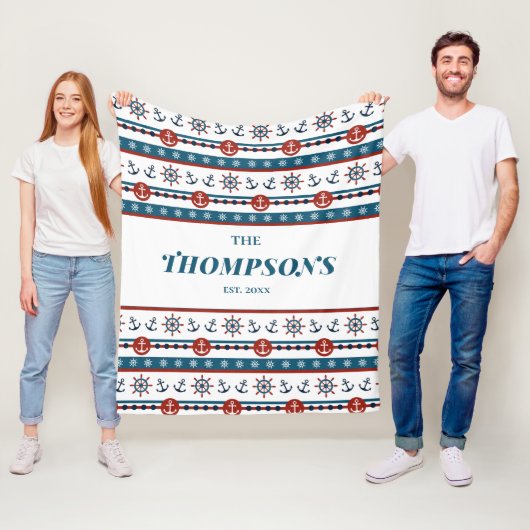 航海のいかり結婚アニバーサリーギフトアイディア フリースブランケット (インサイチュ)