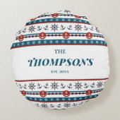 航海のいかり結婚アニバーサリーギフトアイディア ラウンドクッション (裏面)