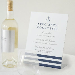 航海のいかり結婚バー標識 台座サイン