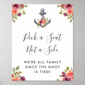 航海のいかり結婚フローラのシート記号の選択 ポスター (正面)