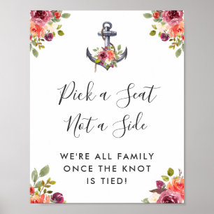 航海のいかり結婚フローラのシート記号の選択 ポスター