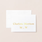 航海のいかり結婚名前をカスタムするのテーブル 箔カード (封筒付き正面)