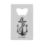 航海のいかり結婚式の引き出物信用 クレジットカード栓抜き (正面)