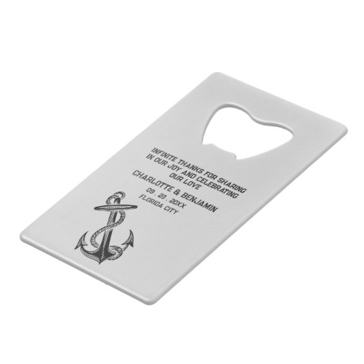 航海のいかり結婚式の引き出物信用 クレジットカード栓抜き (裏面アングル)