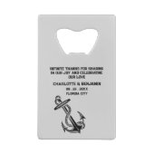 航海のいかり結婚式の引き出物信用 クレジットカード栓抜き (裏面)