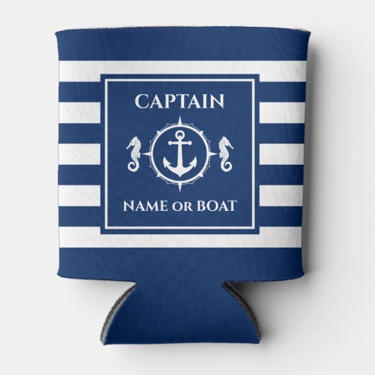 航海のいかり船長名または船海軍 缶クーラー (正面)