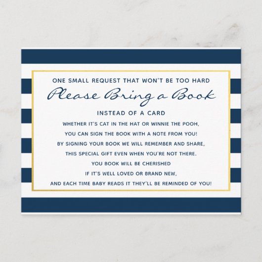 航海のいかり蔵書持参ベイビーシャワー インビテーションポストカード (正面)