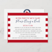 航海のいかり蔵書持参ベイビーシャワー インビテーションポストカード (正面/裏面)