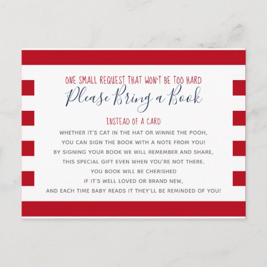 航海のいかり蔵書持参ベイビーシャワー インビテーションポストカード (正面)