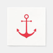 航海のいかり赤と白シンプルミニマル スタンダードカクテルナプキン (正面)