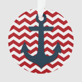 航海のいかり赤白青パーソナライズされた名 オーナメント