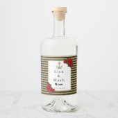 航海のいかり金ゴールドブストライプラック リキュールボトルラベル (正面)