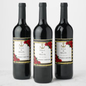 航海のいかり金ゴールドブラックストライプワインラベル ワインラベル (ボトル)