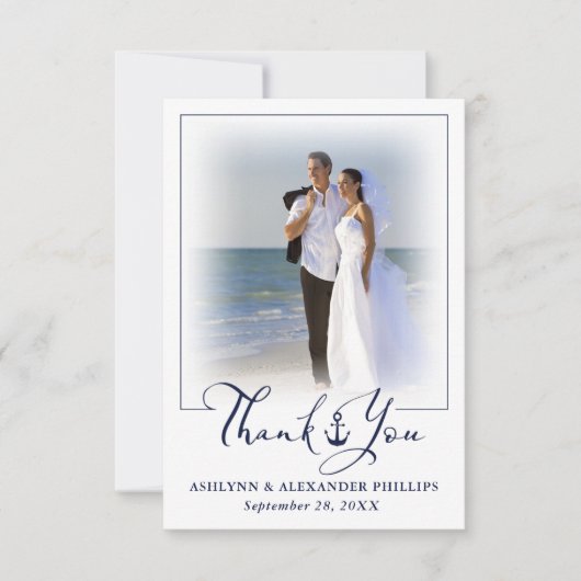 航海のいかり2写真の結婚台本ありがとう サンキューカード (正面)