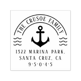 航海のいかり&ウェーブファミリー名差出人住所 セルフインキングスタンプ