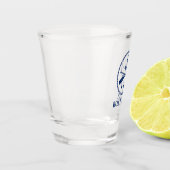 航海のいかり&オールとボート名 ショットグラス (左)