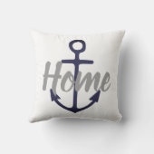 航海のいかり+グレーのHOMEタイプ（赤） クッション (裏面)