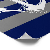 航海のいかり、グレー&ブルー、ウォールアートプリント ポスター (角)