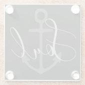 航海のいかり+グレーSOULタイプの黒 | ガラスコースター (裏面)