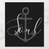 航海のいかり+グレーSOULタイプの黒 | ワインラベル (シングルラベル)