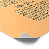 航海のいかり、コーラルブルー結婚のシーティングチャート ポスター (角)