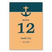 航海のいかり – コーラルブルー – ビーチ結婚式 テーブルナンバー (裏面)