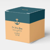 航海のいかり – コーラルブルー – ビーチ結婚式 フェイバーボックス (正面サイド)