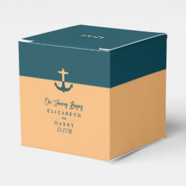 航海のいかり – コーラルブルー – ビーチ結婚式 フェイバーボックス
