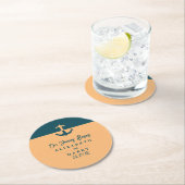 航海のいかり – コーラルブルー – ビーチ結婚式 ラウンドペーパーコースター (インサイチュ)