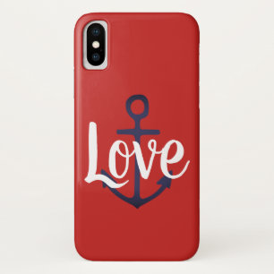 航海のいかり+スクリプトLOVE iPhone X ケース
