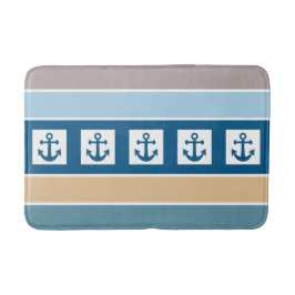 航海のいかり&ストライプバスマット バスマット