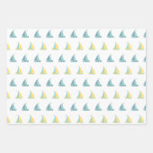 航海のいかり、ストライプ帆船  ラッピングペーパーシート (正面3)