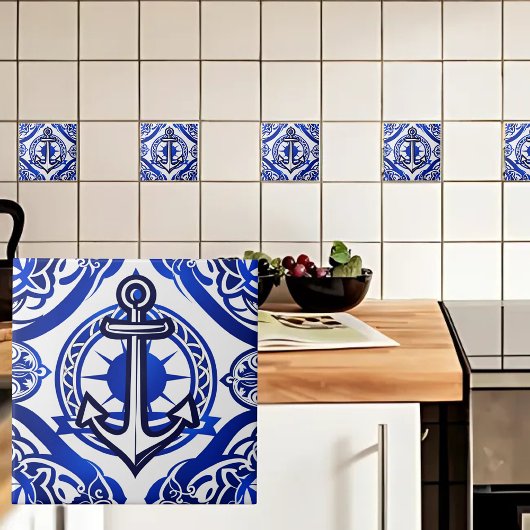 航海のいかり タイル