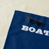 航海のいかり・ドルフィン・ネイビーストライプのブルー ビーチタオル (インサイチュ)