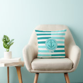 航海のいかり/ノット/名前をカスタムする/ウォームアクアメイン クッション (椅子)