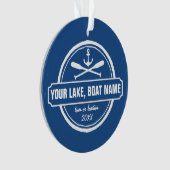 航海のいかり&パドルズあなたの湖またはボート名 オーナメント (正面)