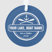 航海のいかり&パドルズあなたの湖またはボート名 オーナメント (裏面)