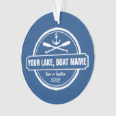 航海のいかり&パドルズあなたの湖またはボート名 オーナメント (正面)