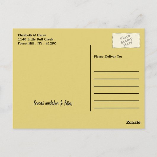 航海のいかり、ビーチ結婚式保存日付 ポストカード (裏面)