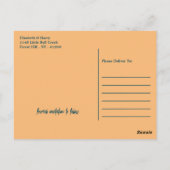 航海のいかり、ビーチ結婚式保存日付 ポストカード (裏面)