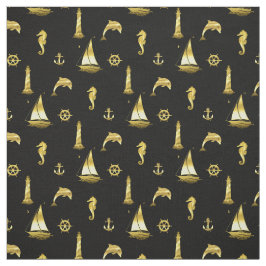 航海のいかり/ホイール/イルカ/シーホース/ライトハウス ファブリック