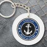 航海のいかり&ロープキャプテンまたはボート名海軍<br><div class="desc">「キャプテンパーソナライズされた」(または他の希望のタイトルまたはランク)と必要に応じてあなたの名前、ボート名または他の文字を持つテーマの2面アクリル製キーチェーン。このユニークデザインはロープとスターカスタム付きのヴィンテージボートいかりを備え、クラシックネイビーブルーとホワイト色のレガルブラックでアクセントを付けた。キャプテン素晴らしや船長、船すごい長、船乗りの贈り物を作る。</div>